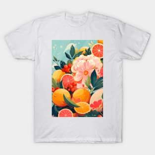 Citrus Fruits Flowers T-Shirt